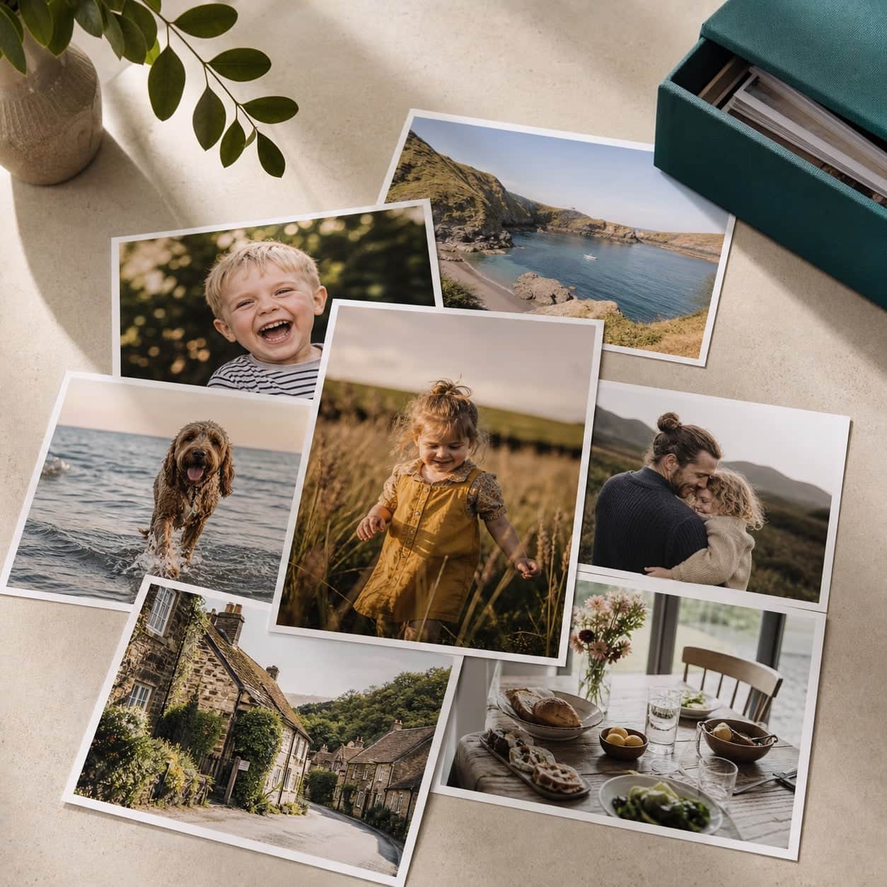 A curated spread of high-quality photo prints