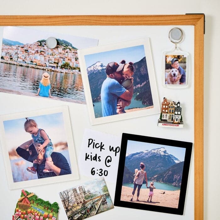 Acrylic photo magnets that brighten any fridge.