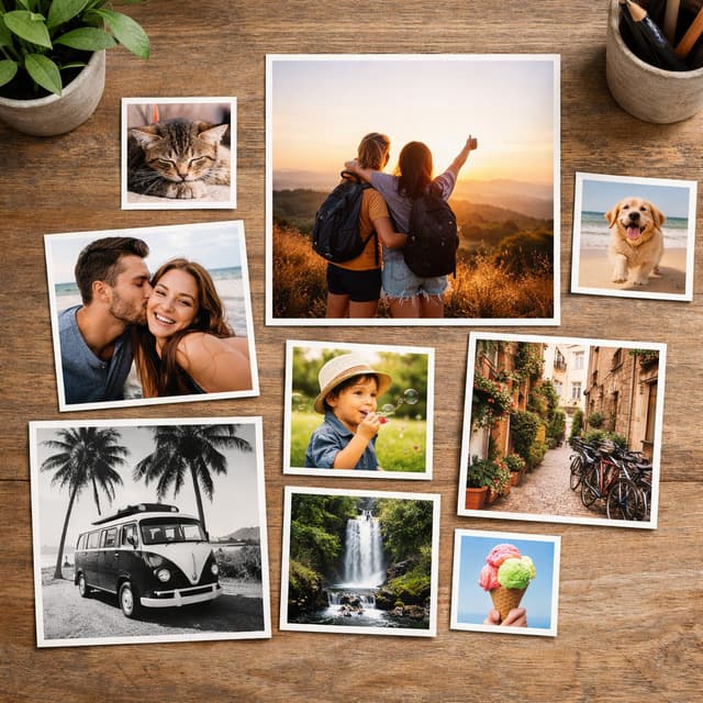 Square Photo Prints for Grids, Shelves, and Modern Frames.